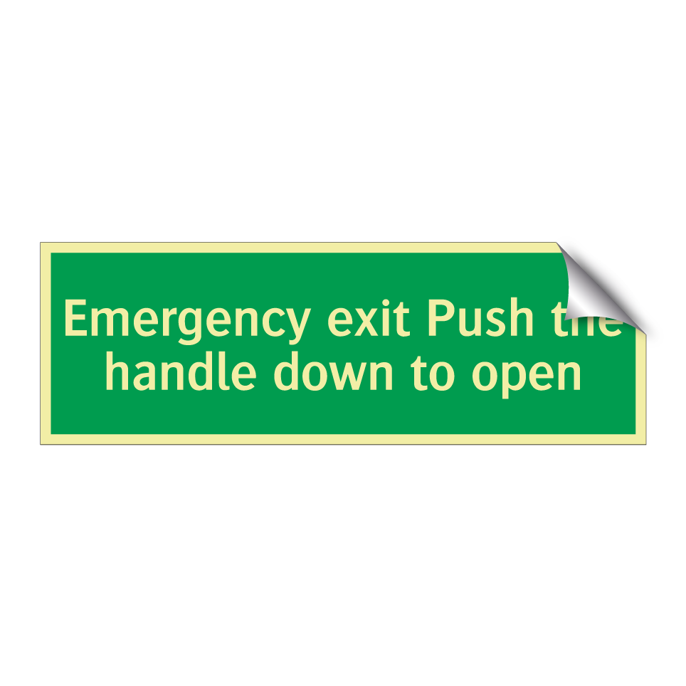 Emergency exit Push the handle down to open