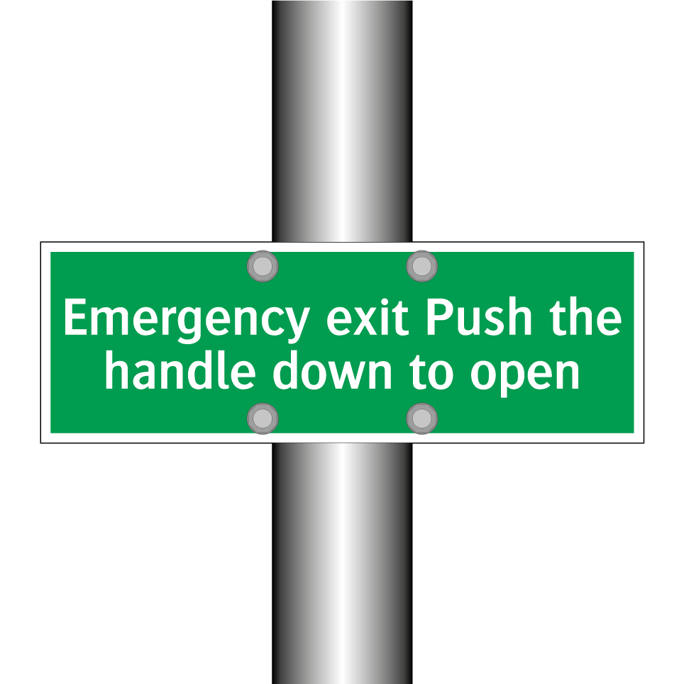Emergency exit Push the handle down to open