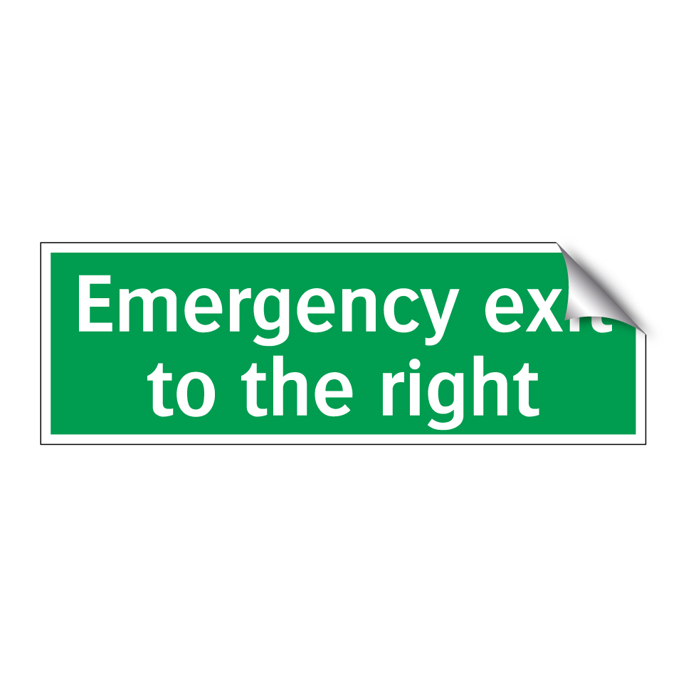 Emergency exit to the right