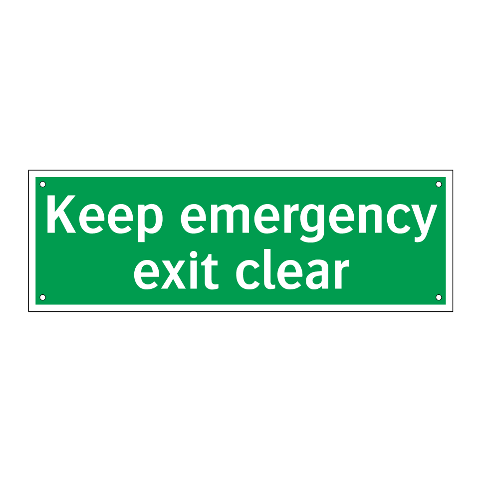 Keep emergency exit clear