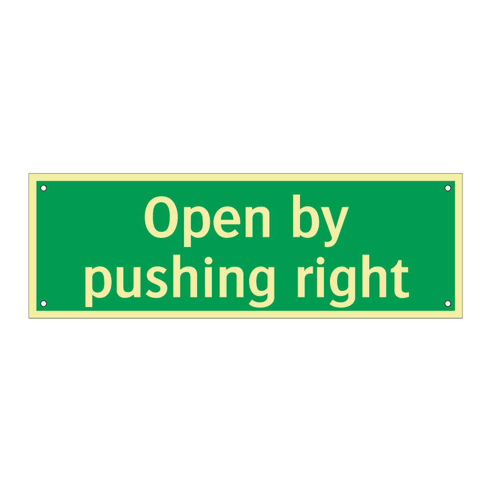Open by pushing right