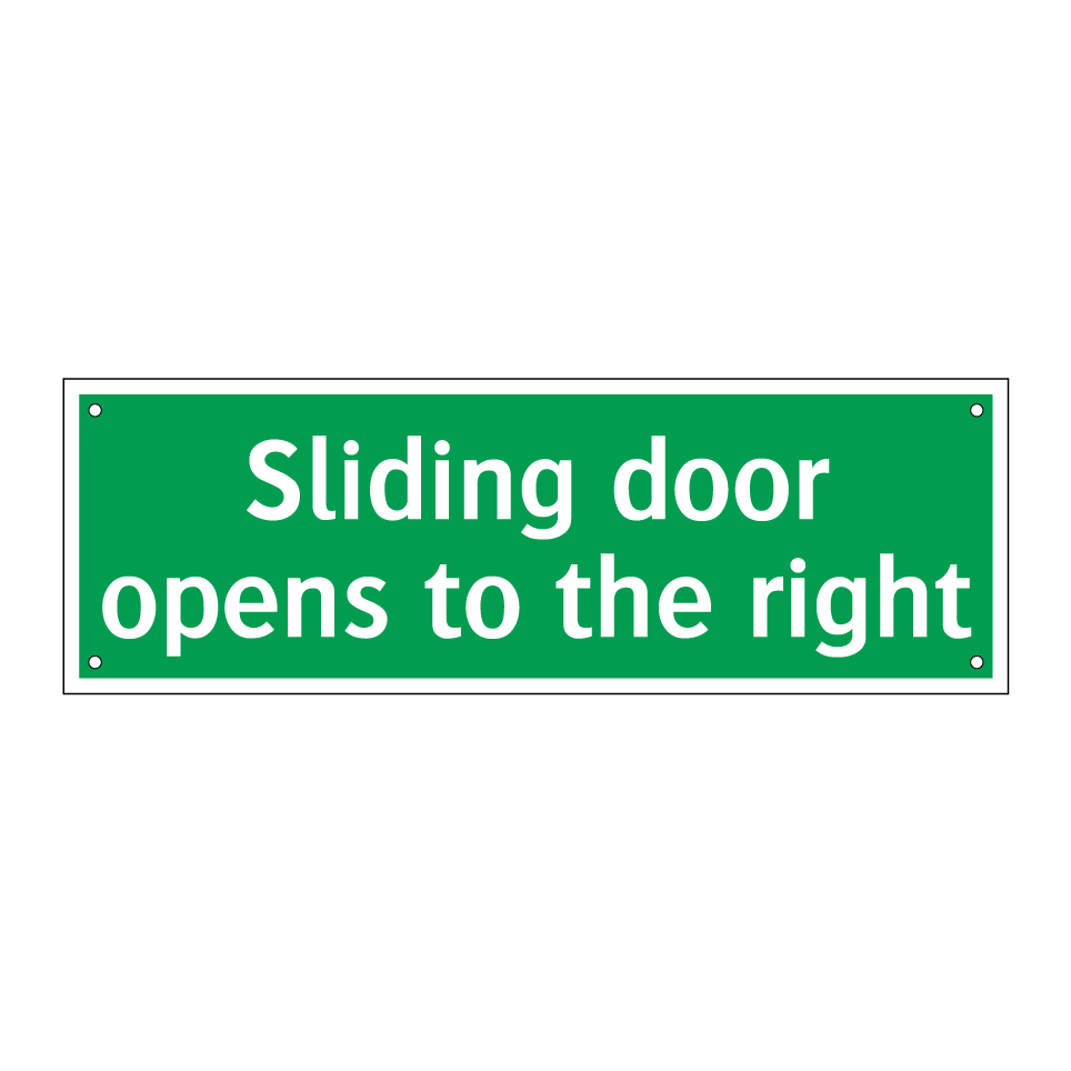 Sliding door opens to the right