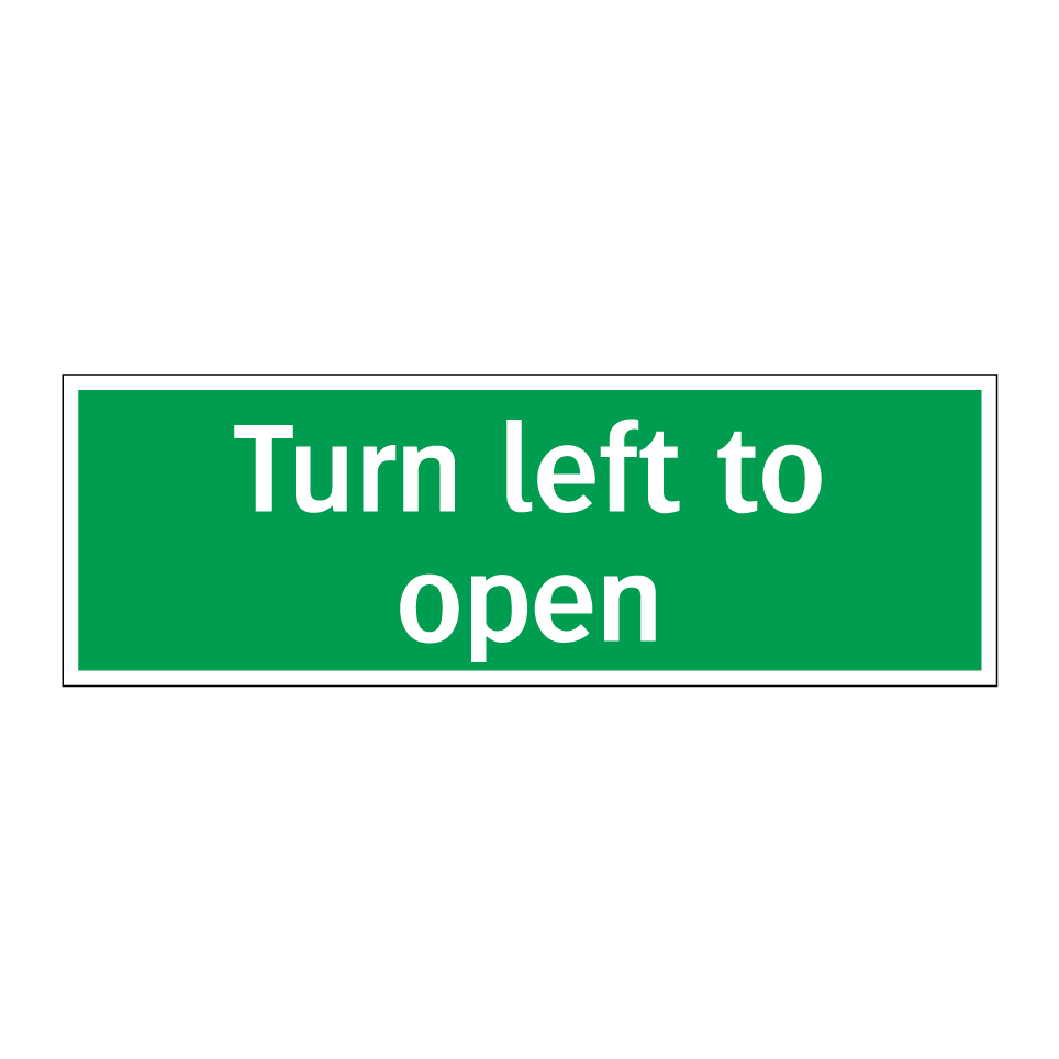 Turn left to open