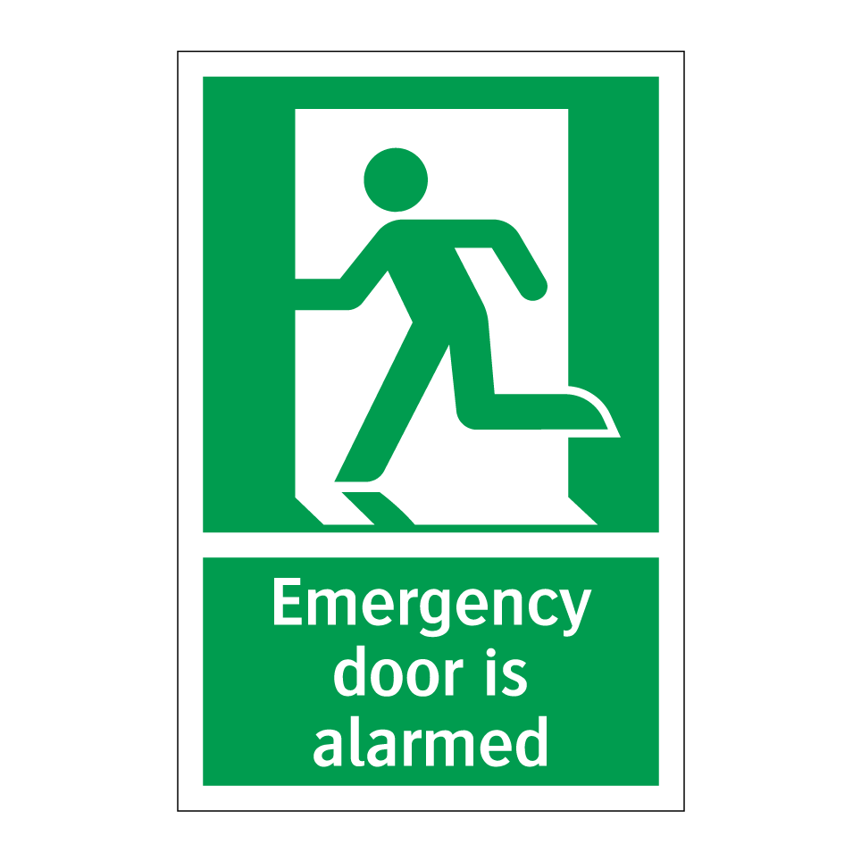 Emergency door is alarmed