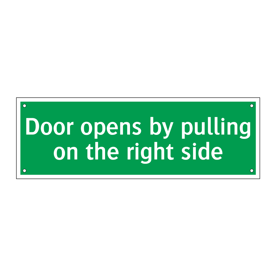 Door opens by pulling on the right side