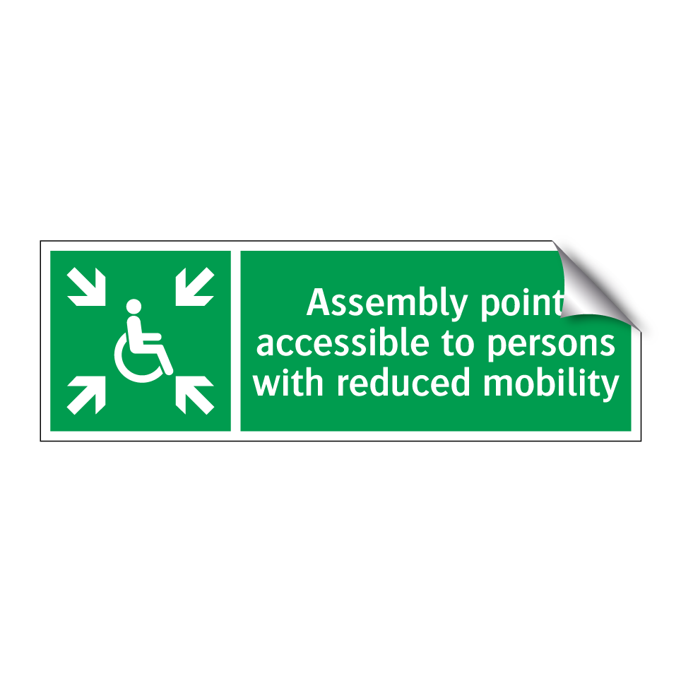 Assembly point accessible to persons with reduced mobility