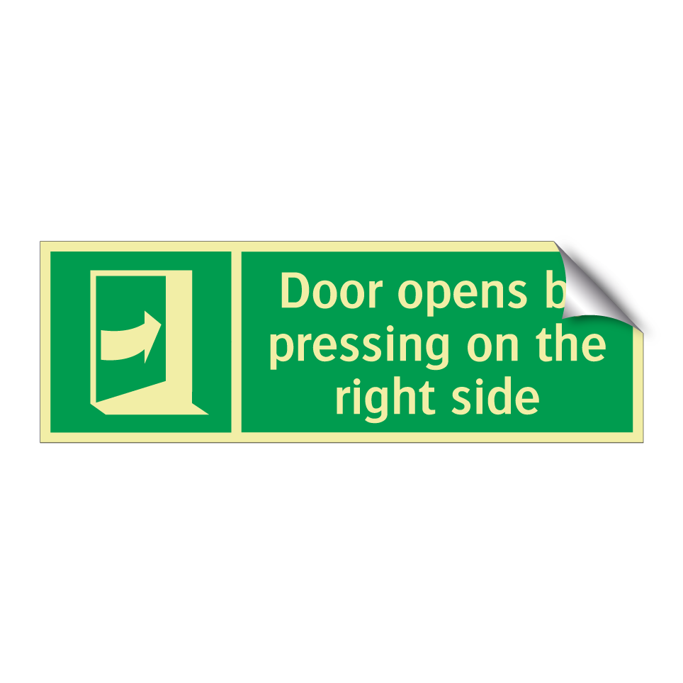 Door opens by pressing on the right side