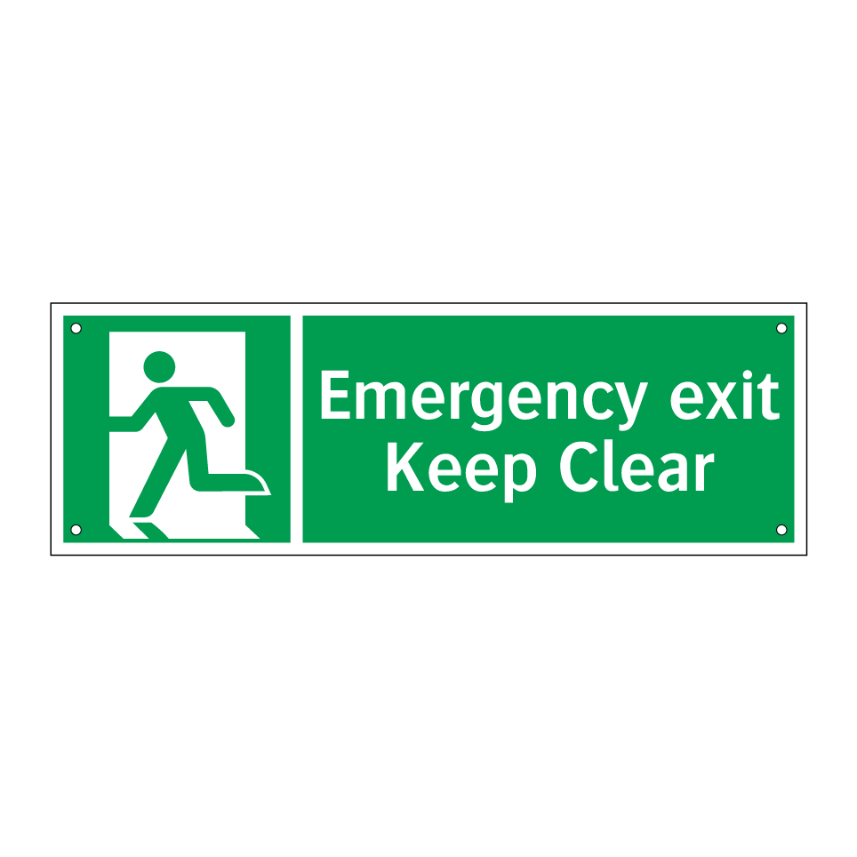 Emergency exit Keep Clear