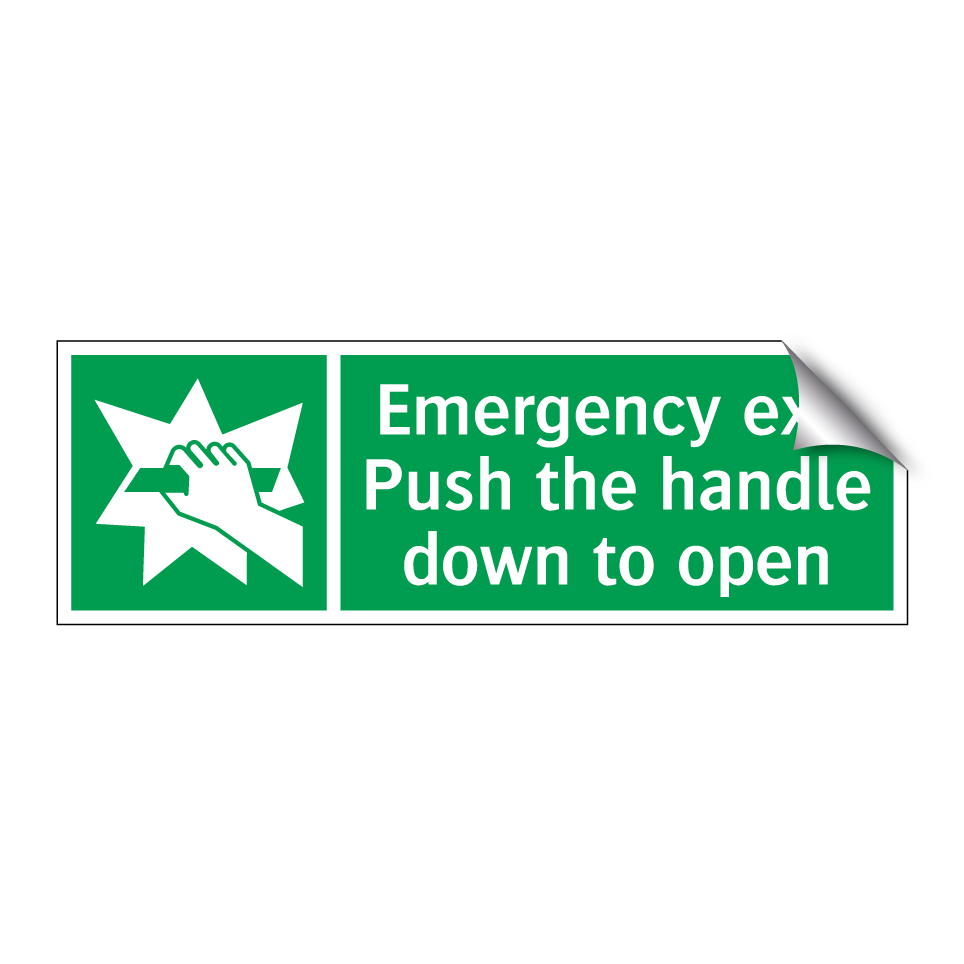 Emergency exit Push the handle down to open