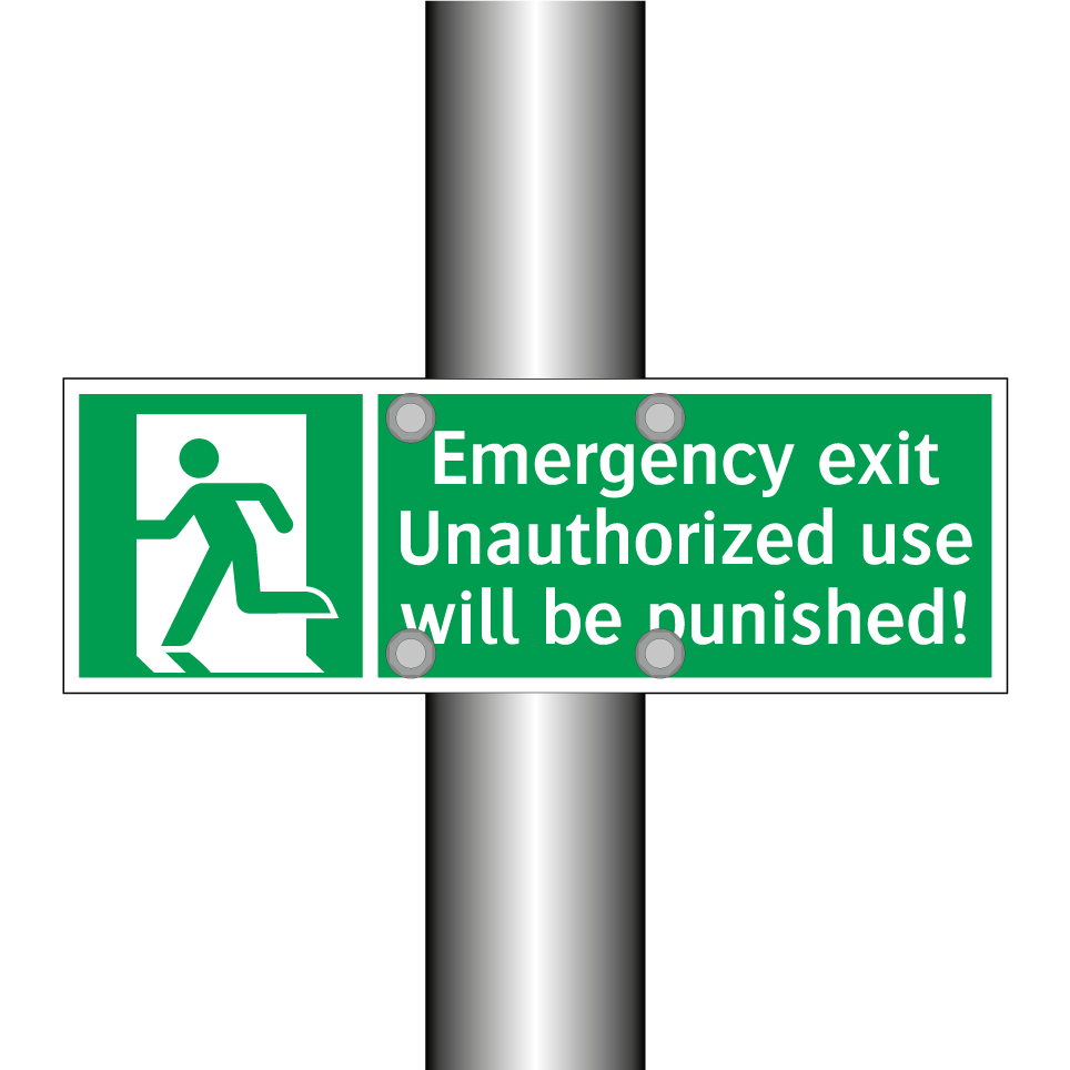 Emergency exit Unauthorized use will be punished!