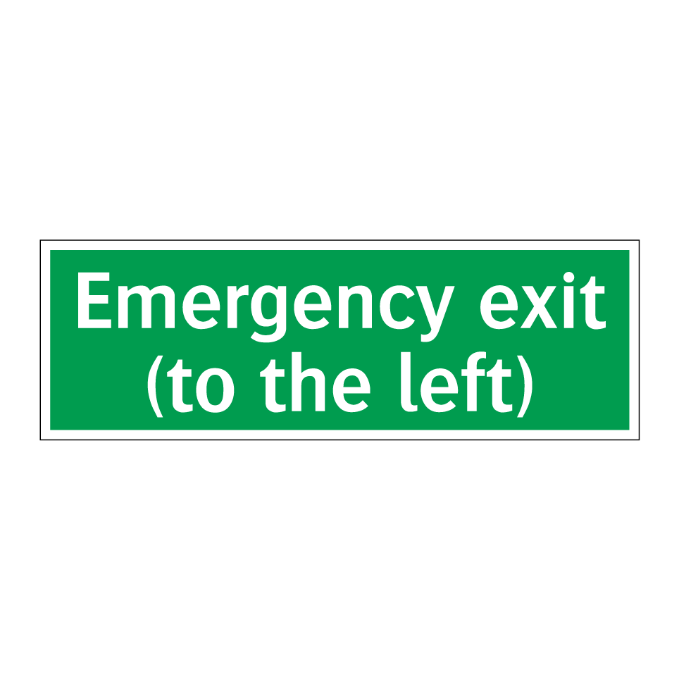 Emergency exit (to the left)