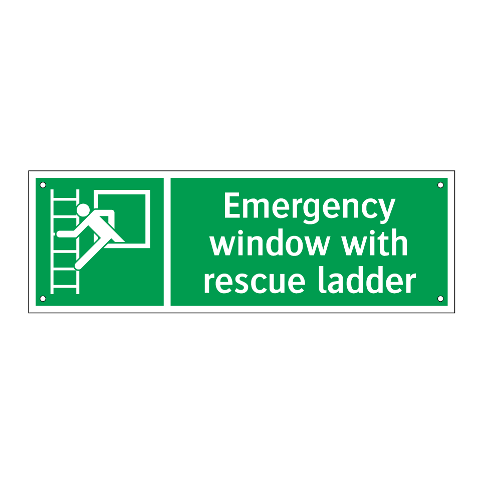 Emergency window with rescue ladder