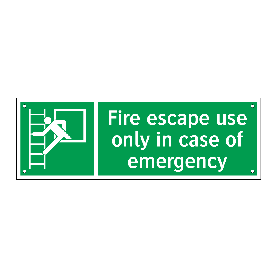 Fire escape use only in case of emergency