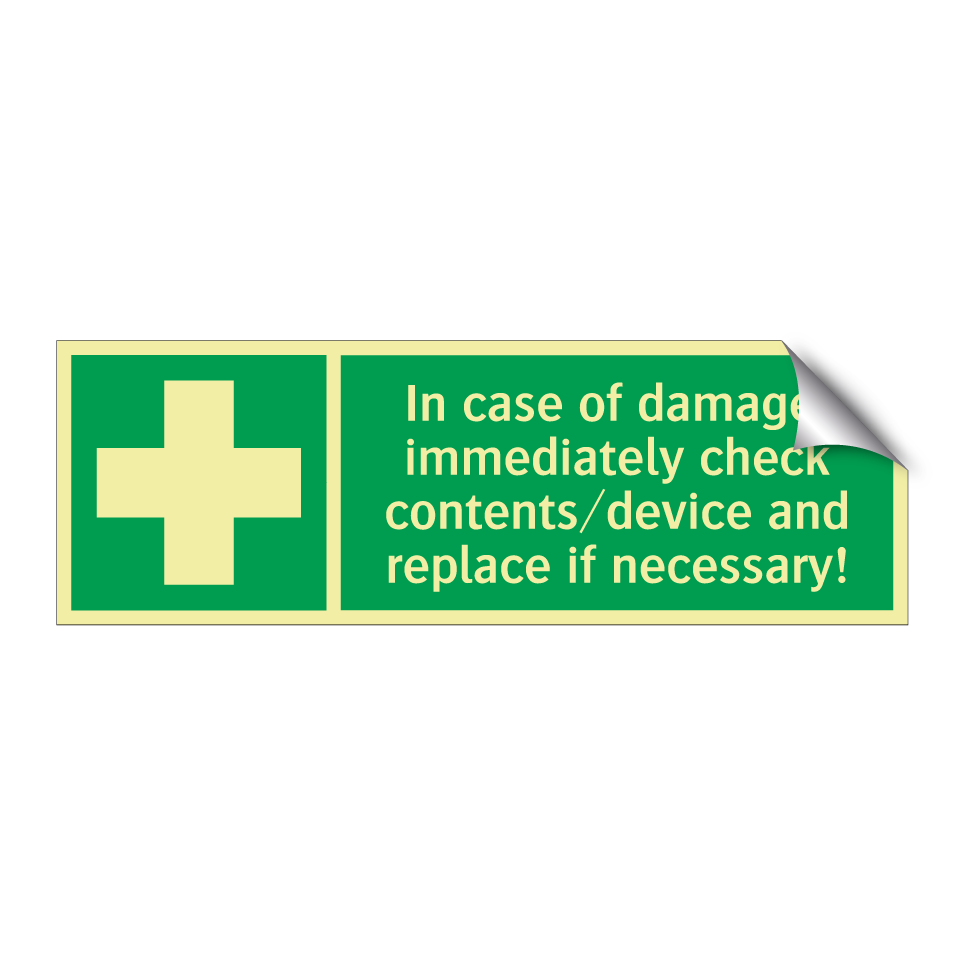 In case of damage, immediately check contents/device and replace if necessary!