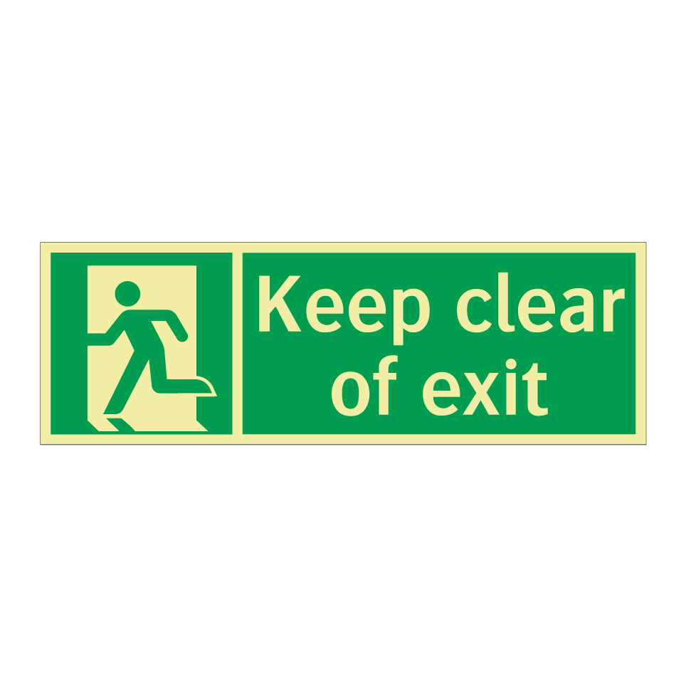 Keep clear of exit