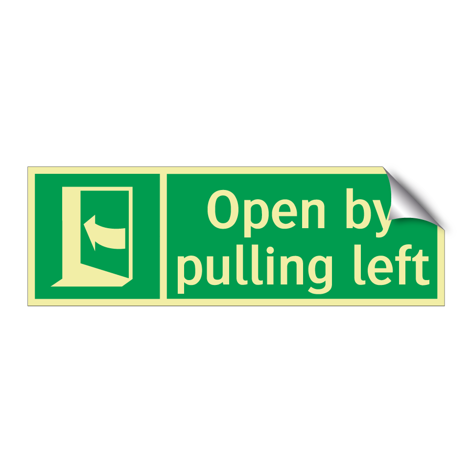 Open by pulling left