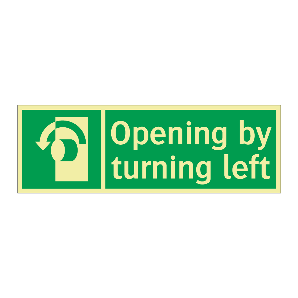 Opening by turning left