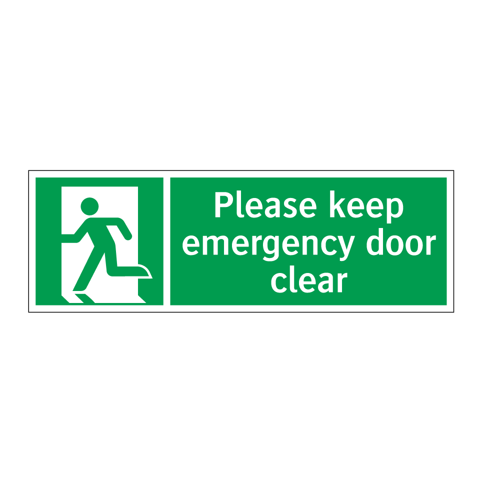 Please keep emergency door clear