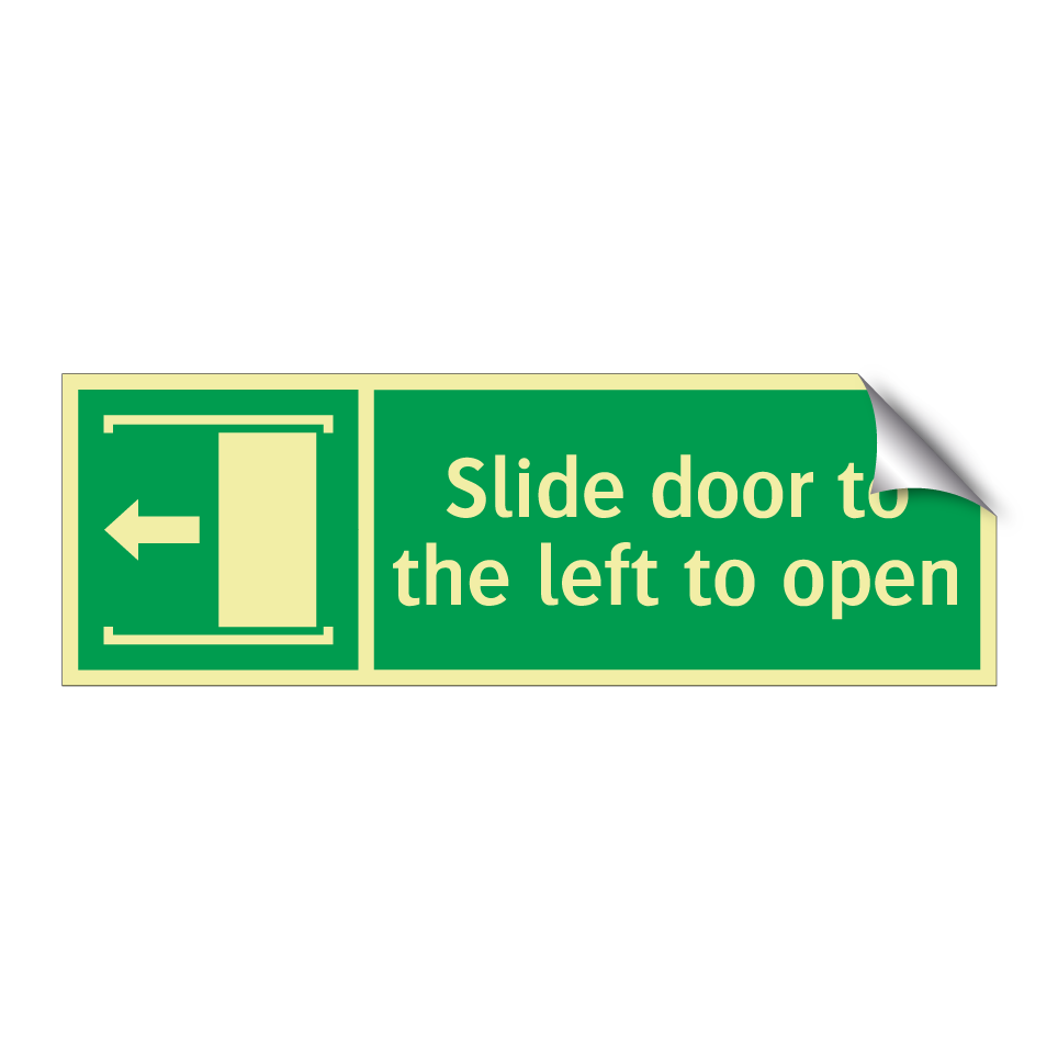 Slide door to the left to open