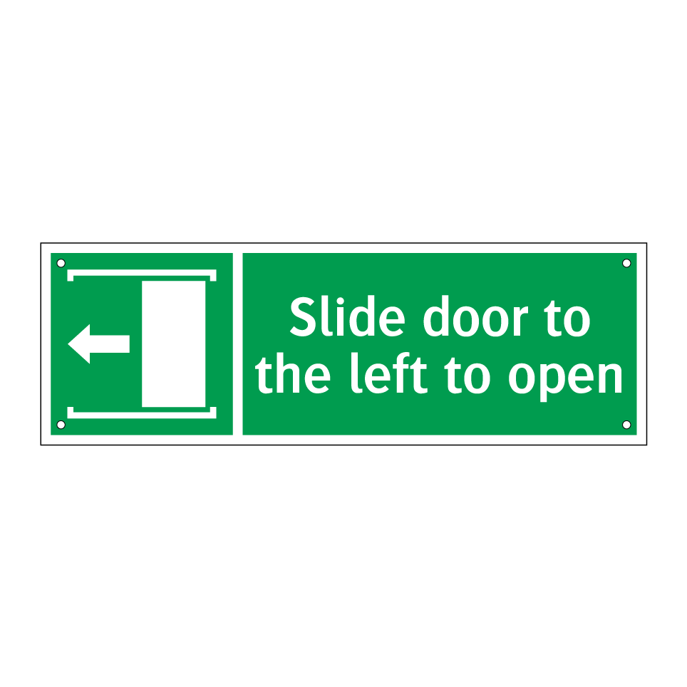 Slide door to the left to open