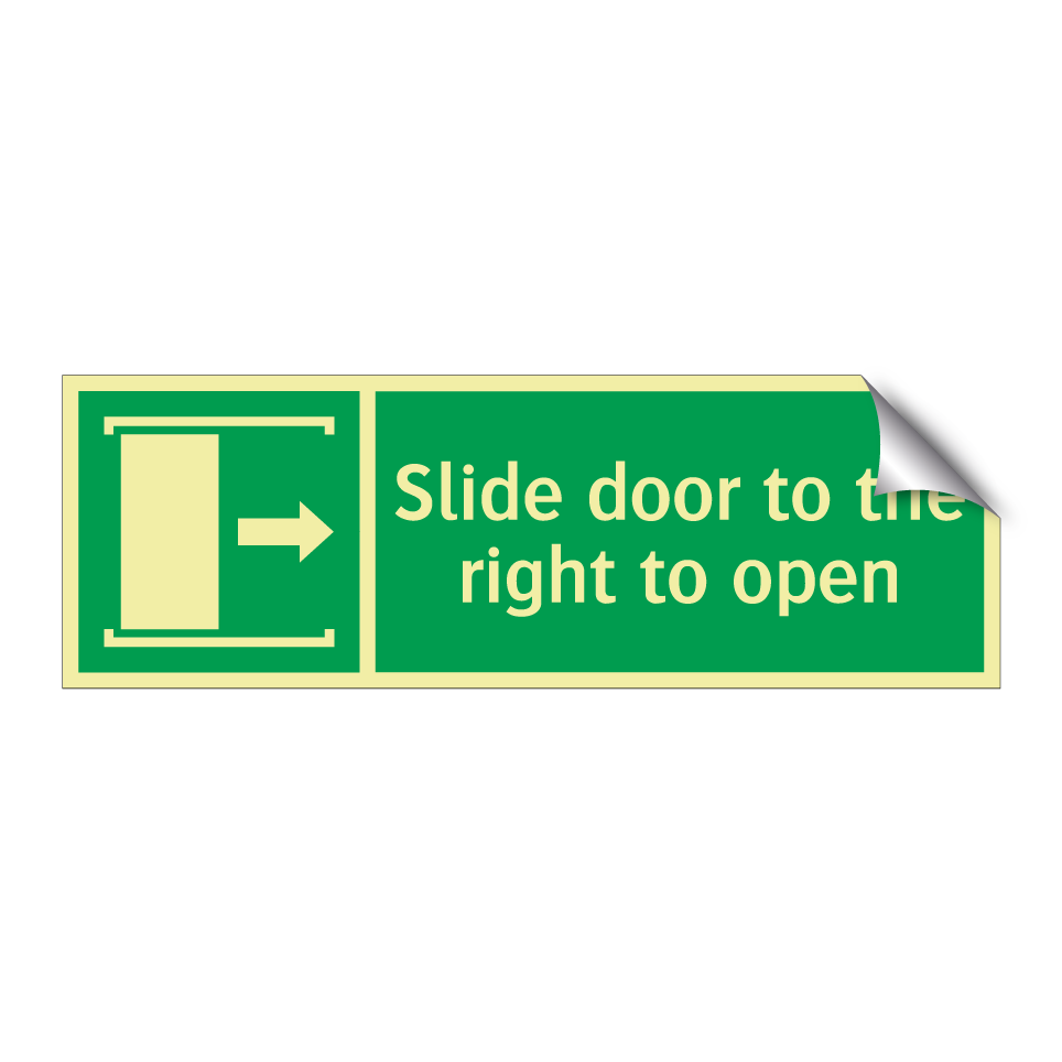 Slide door to the right to open