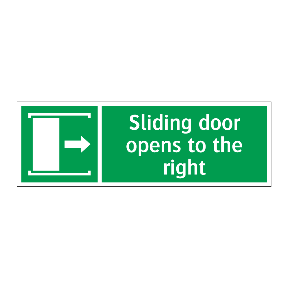 Sliding door opens to the right