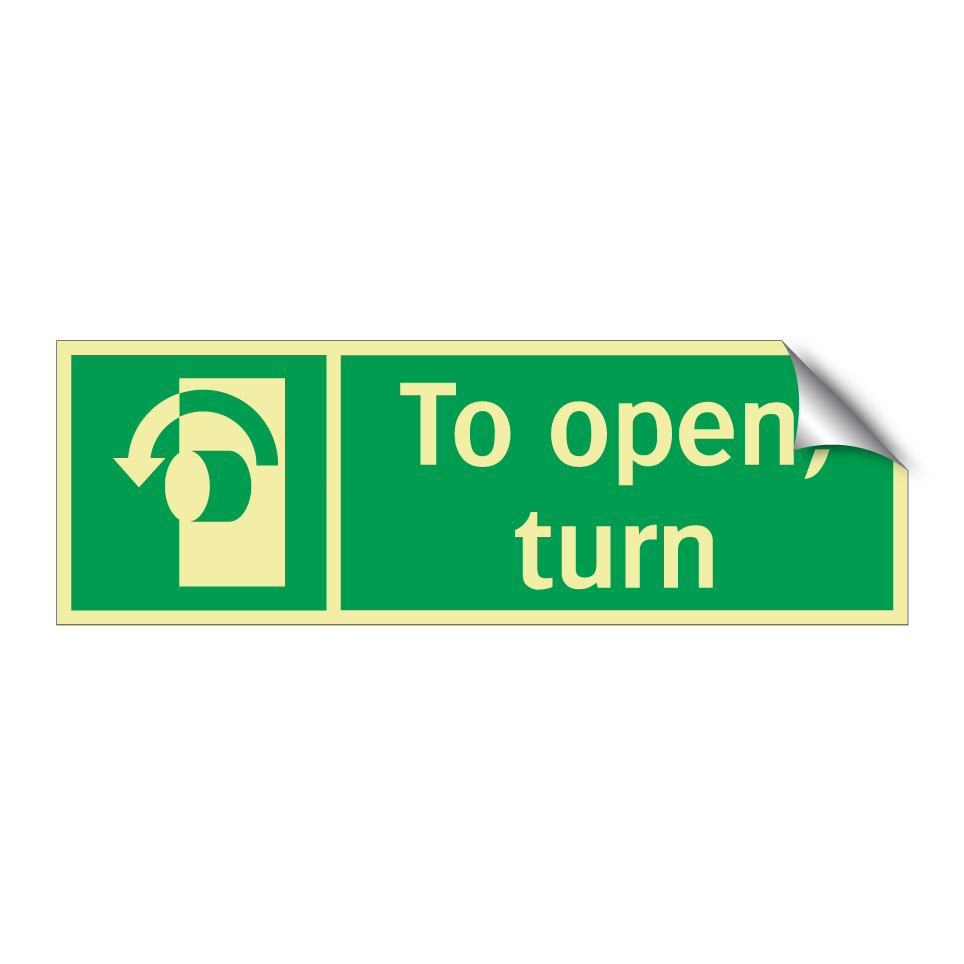 To open, turn
