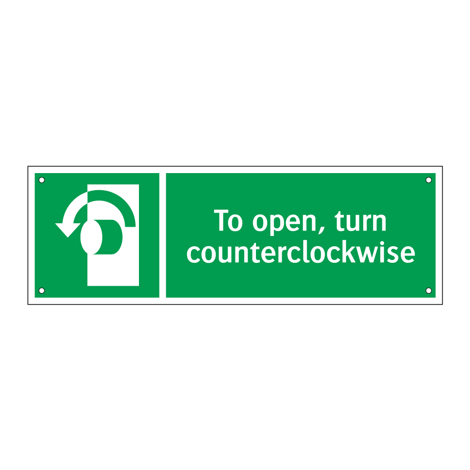 To open, turn counterclockwise