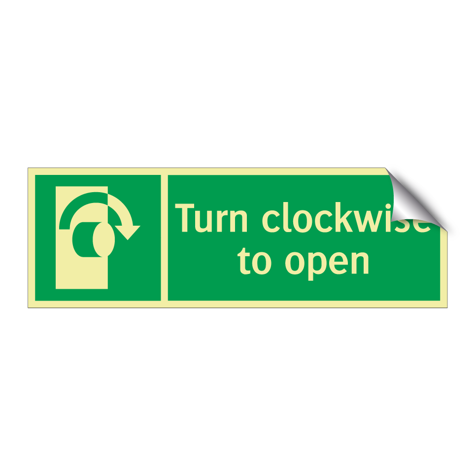 Turn clockwise to open