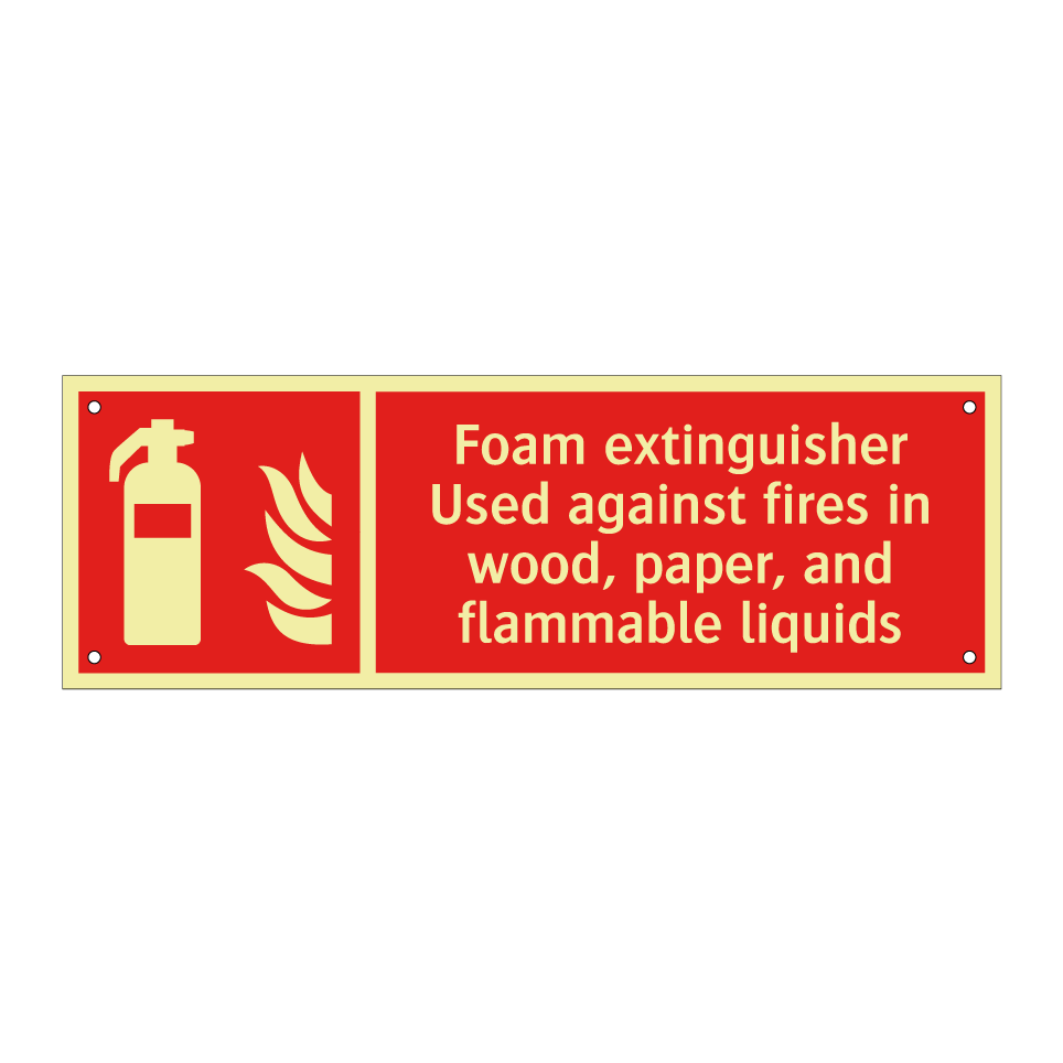 Foam extinguisher Used against fires in wood, paper, and flammable liquids