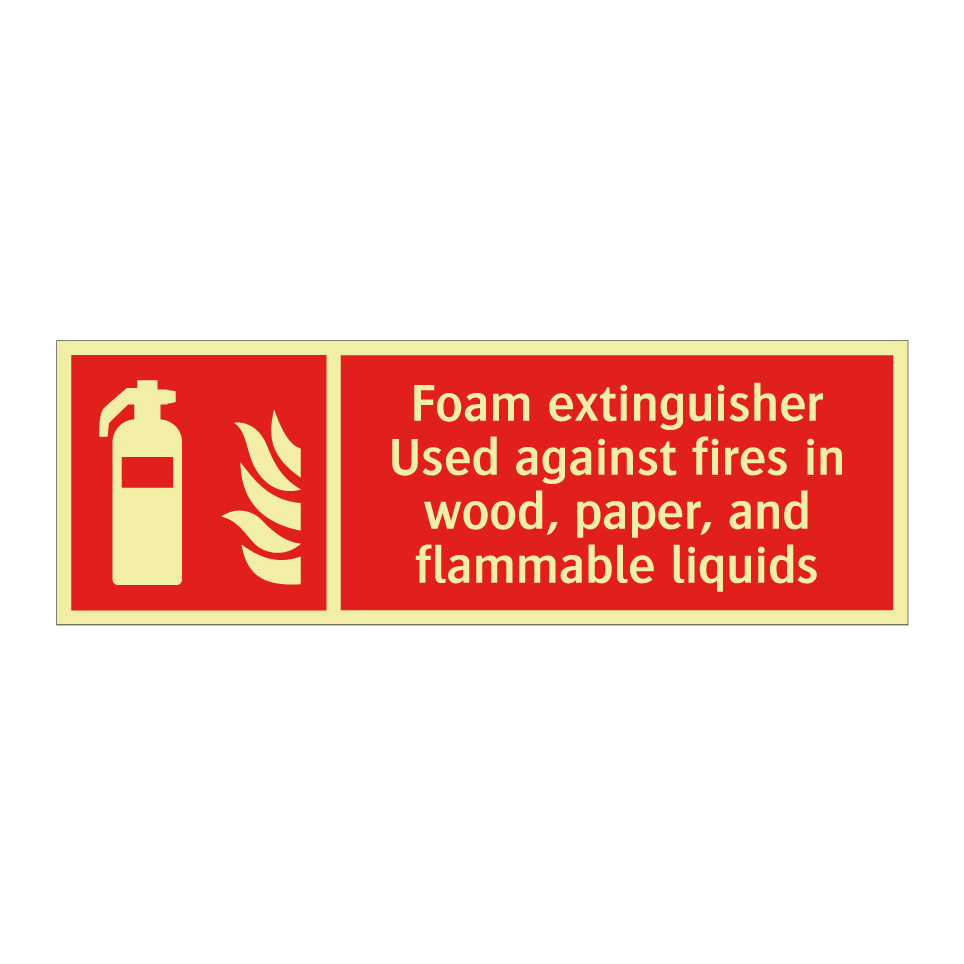 Foam extinguisher Used against fires in wood, paper, and flammable liquids