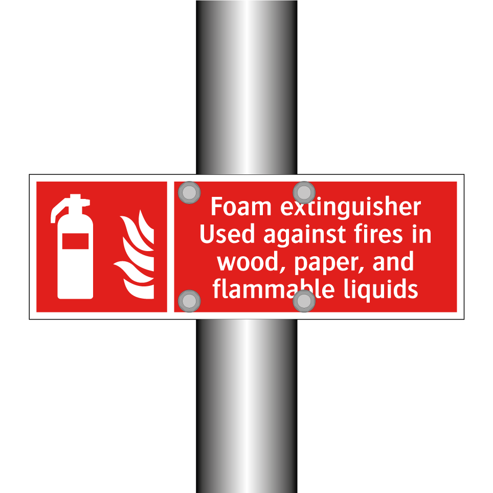 Foam extinguisher Used against fires in wood, paper, and flammable liquids