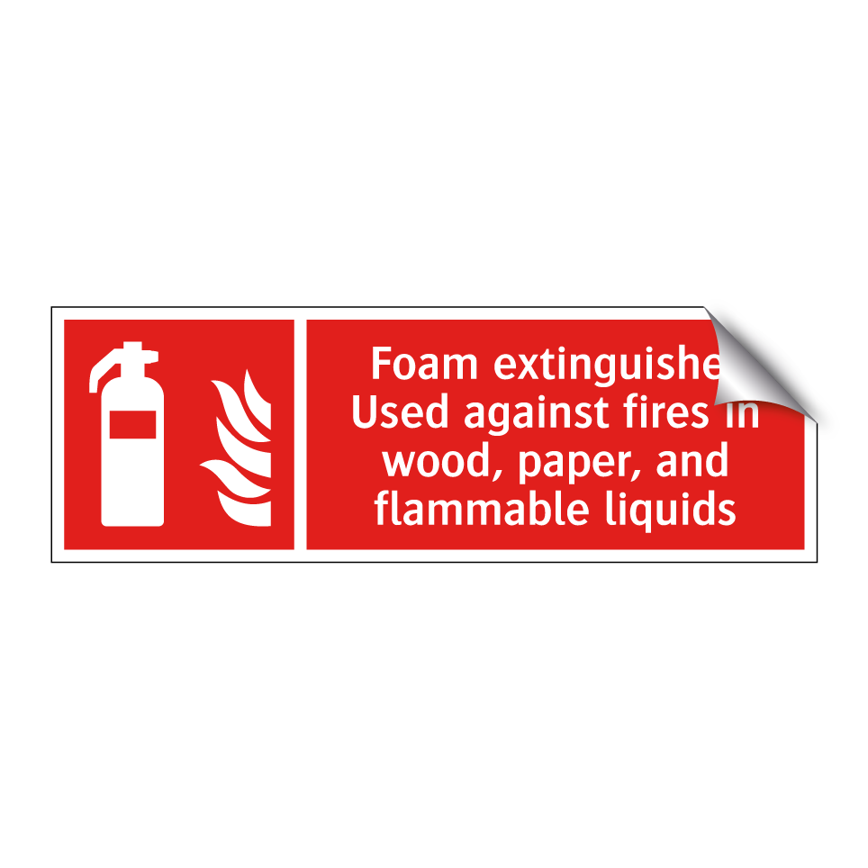 Foam extinguisher Used against fires in wood, paper, and flammable liquids