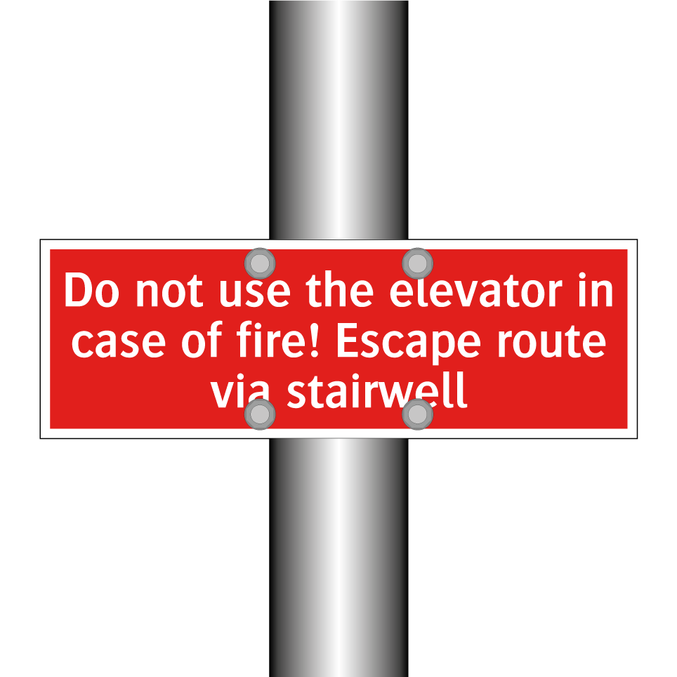 Do not use the elevator in case of fire! Escape route via stairwell
