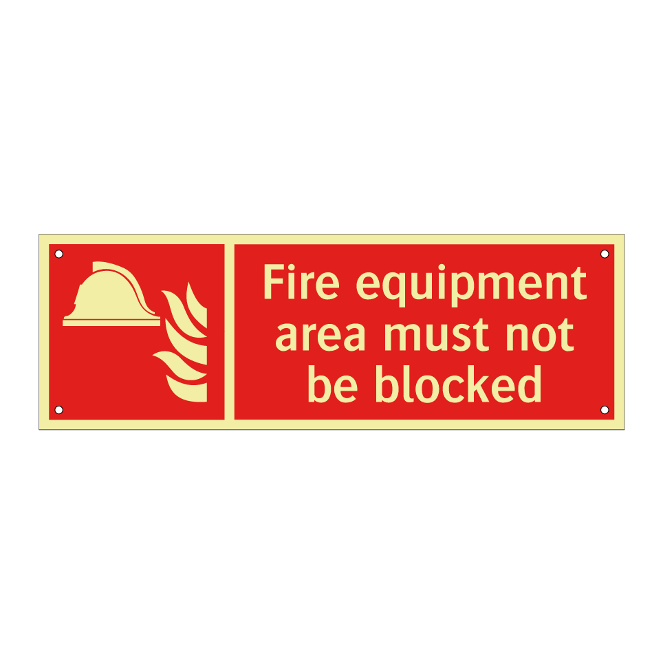 Fire equipment area must not be blocked
