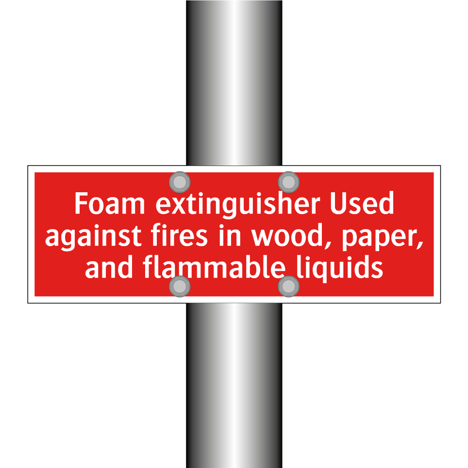 Foam extinguisher Used against fires in wood, paper, and flammable liquids