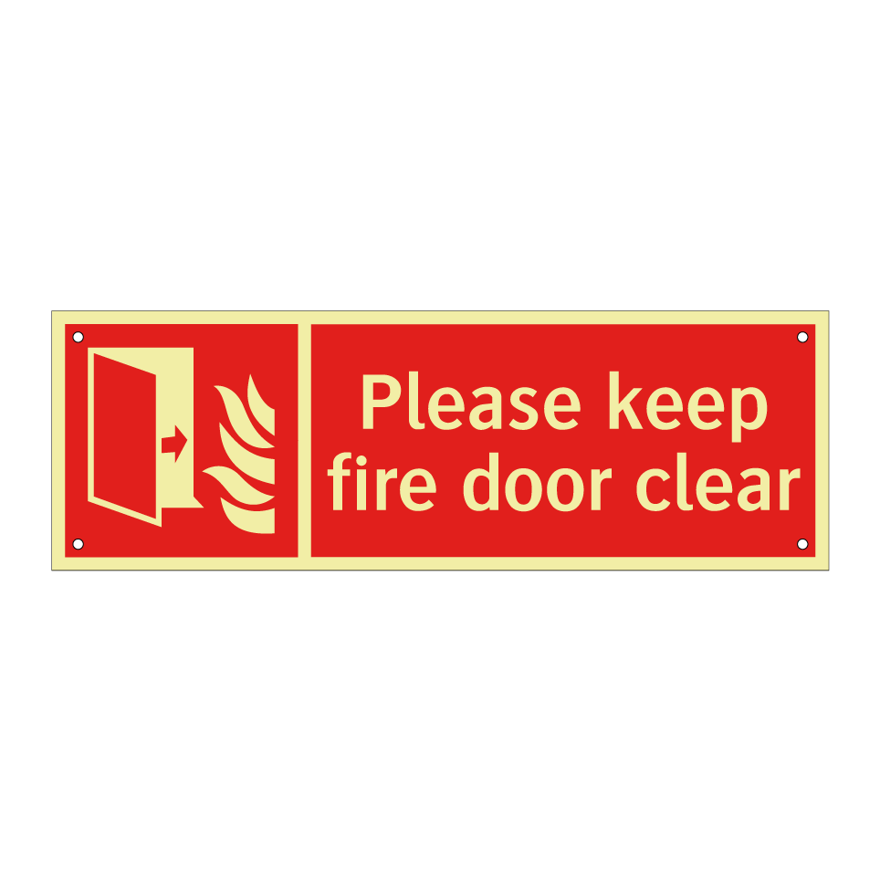 Please keep fire door clear