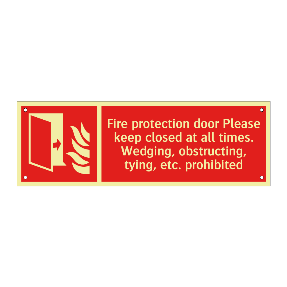 Fire protection door Please keep closed at all times. Wedging, obstructing, tying, etc. prohibited