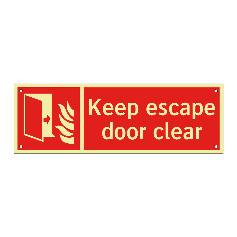 Keep escape door clear