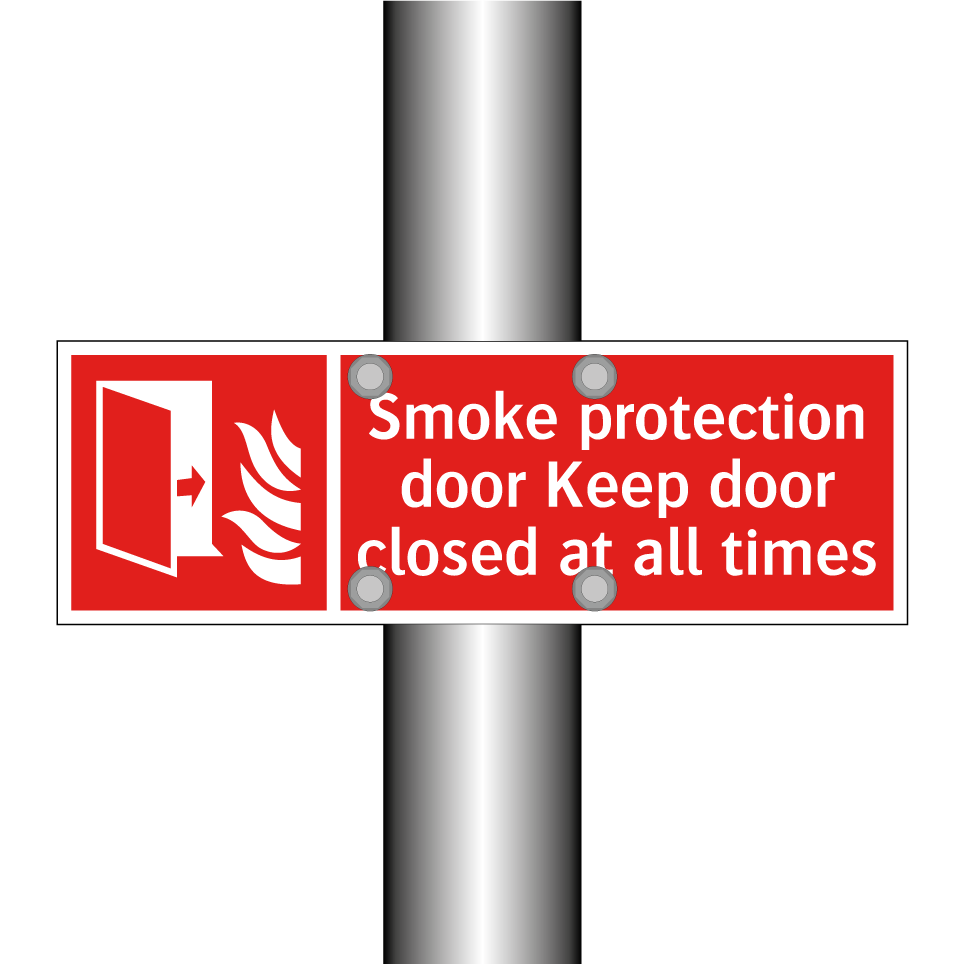 Smoke protection door Keep door closed at all times