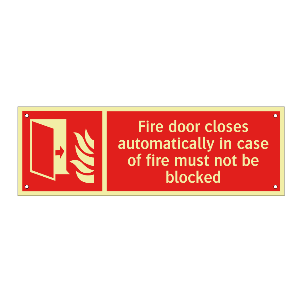 Fire door closes automatically in case of fire must not be blocked
