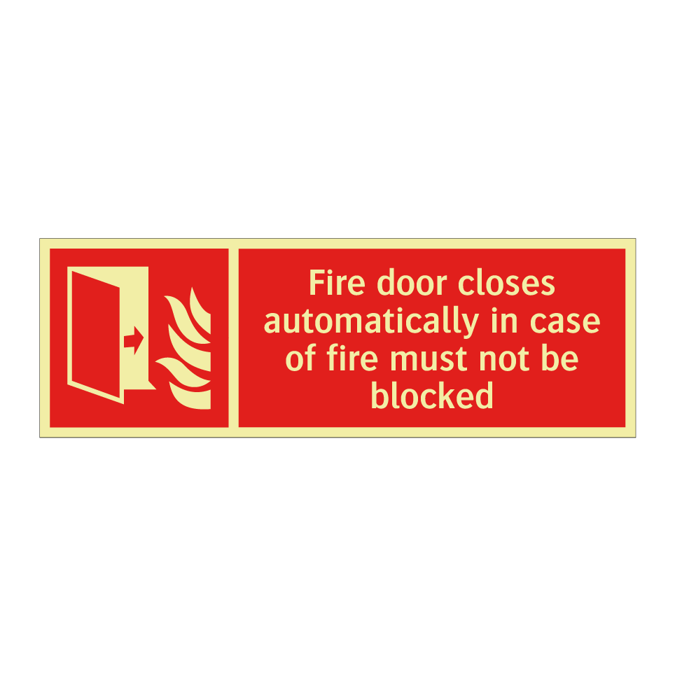 Fire door closes automatically in case of fire must not be blocked