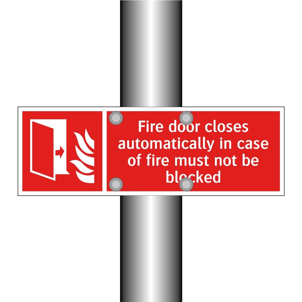 Fire door closes automatically in case of fire must not be blocked