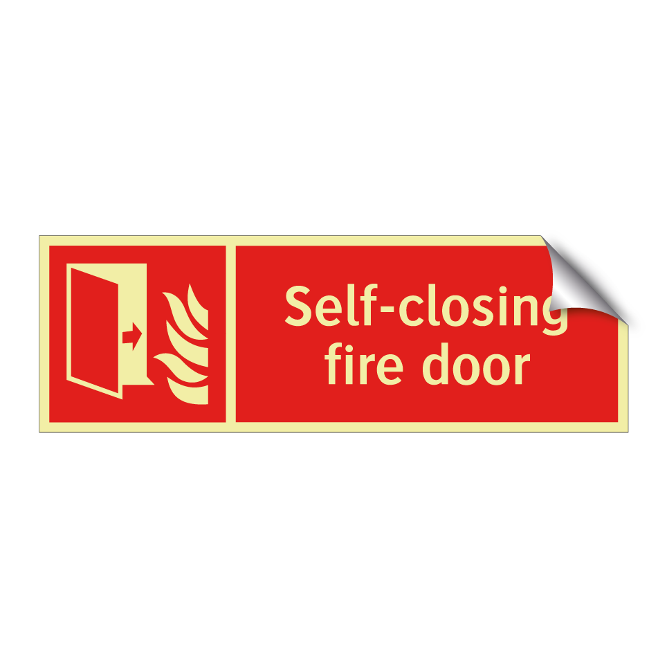 Self-closing fire door