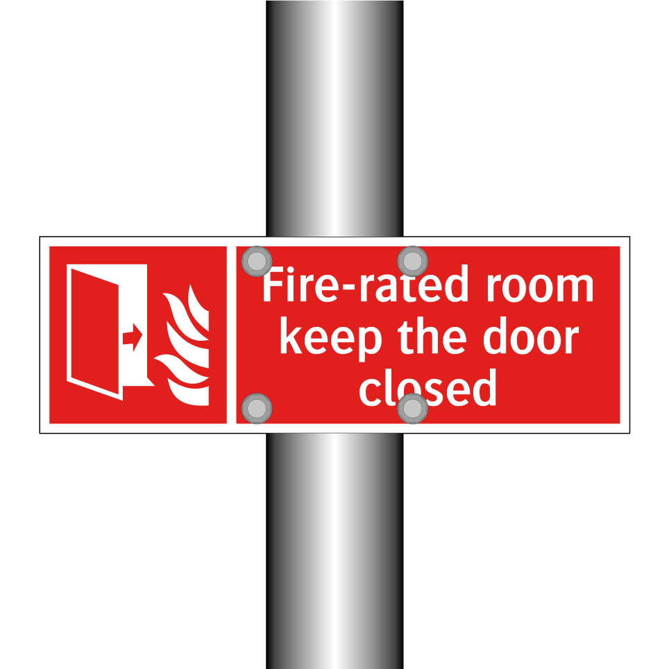 Fire-rated room keep the door closed