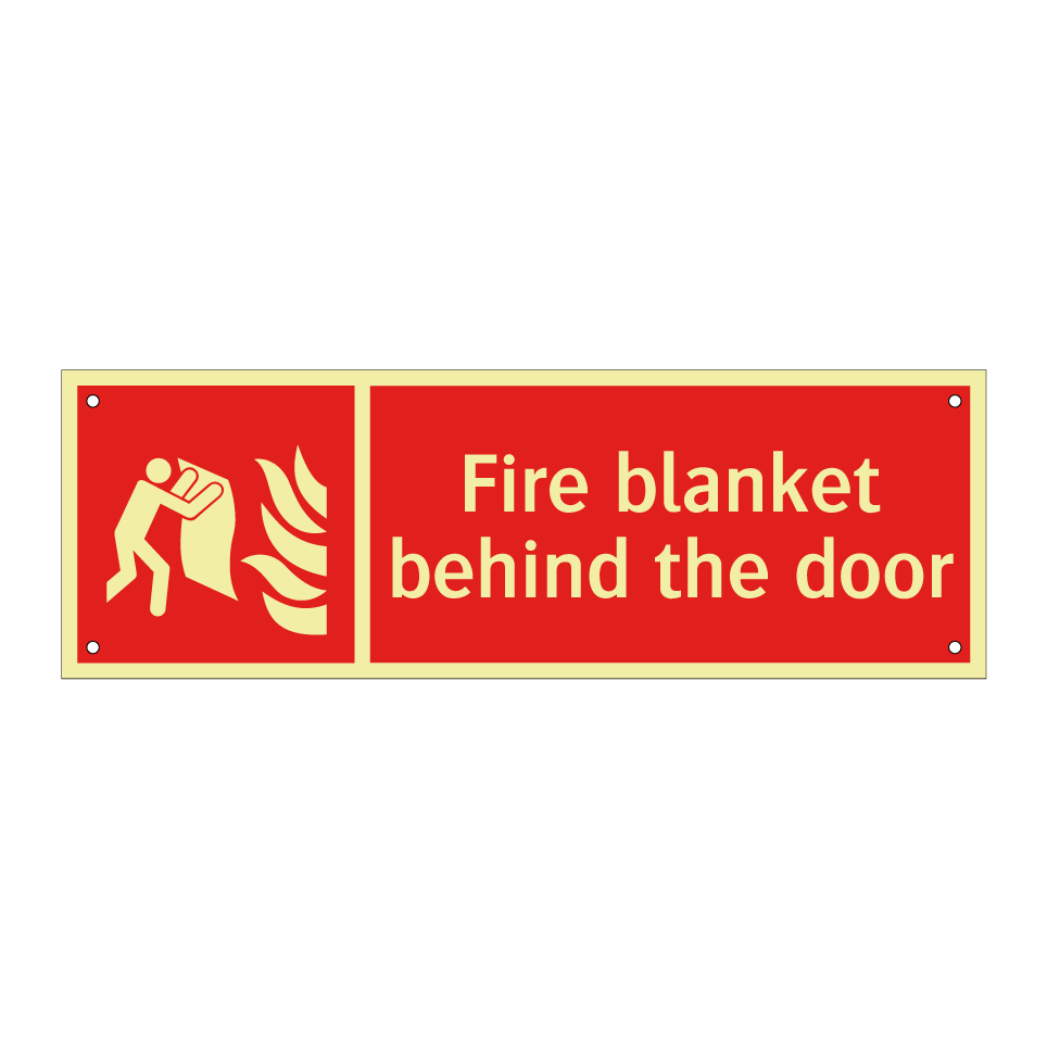 Fire blanket behind the door