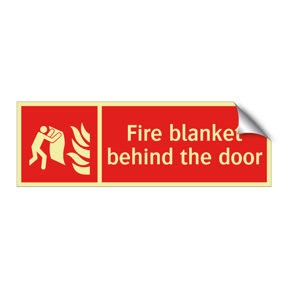 Fire blanket behind the door