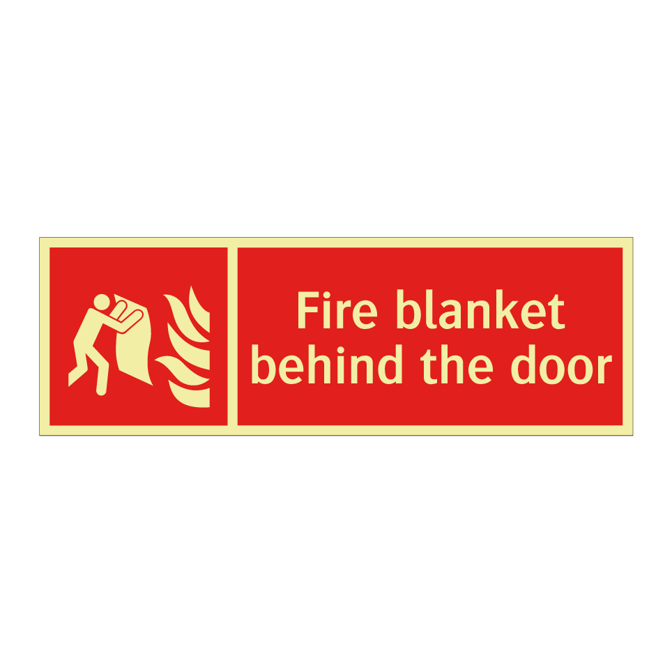 Fire blanket behind the door