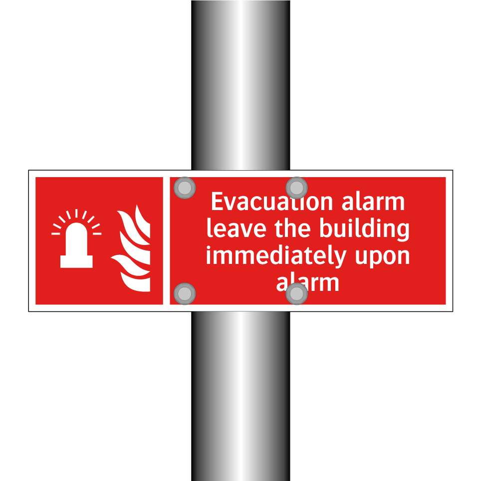 Evacuation alarm leave the building immediately upon alarm