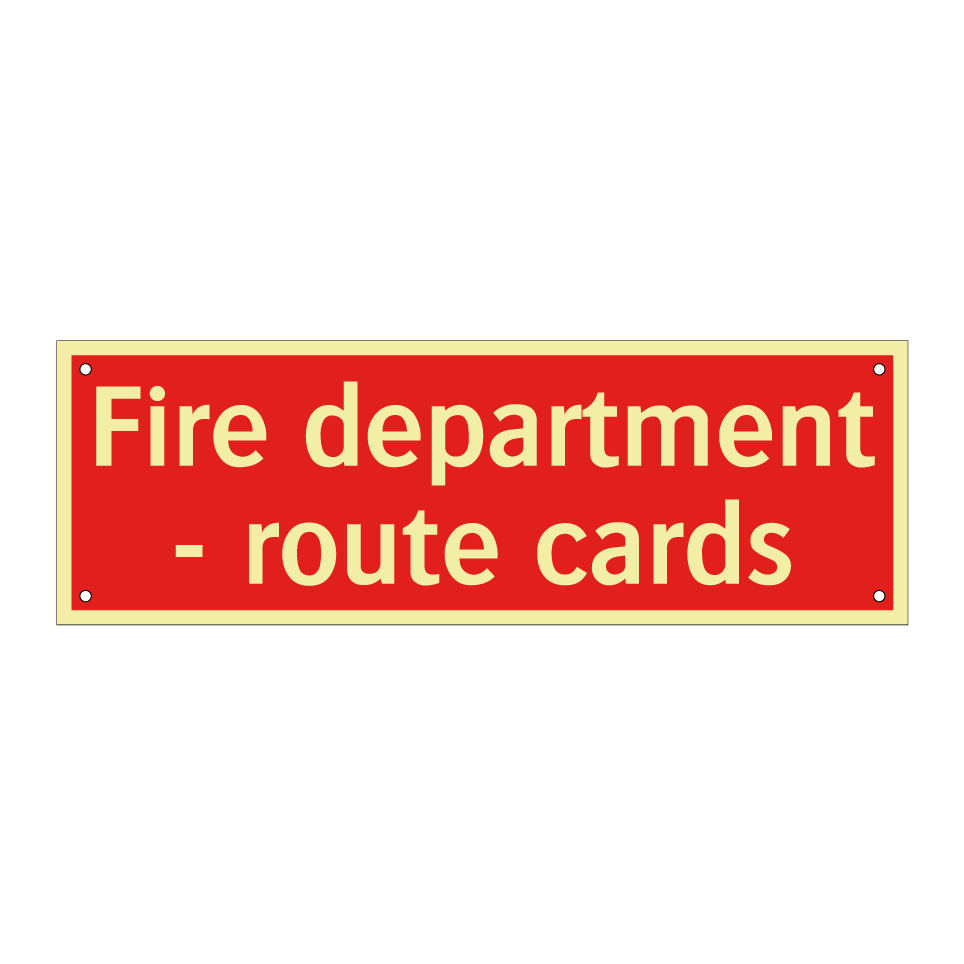Fire department - route cards